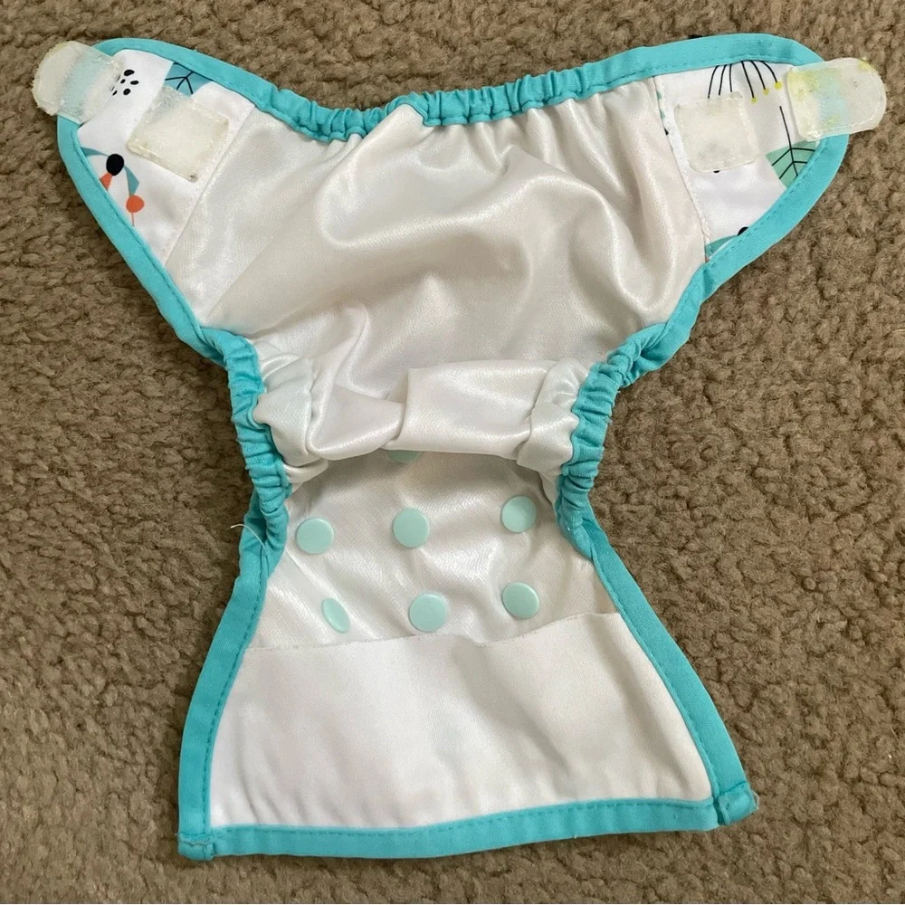 3 cloth diapers + 5 cotton liners for newborn and infants